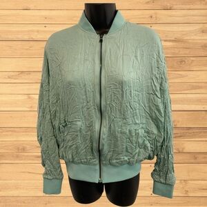 Silence + Noise Light Mint Green Bomber Jacket
